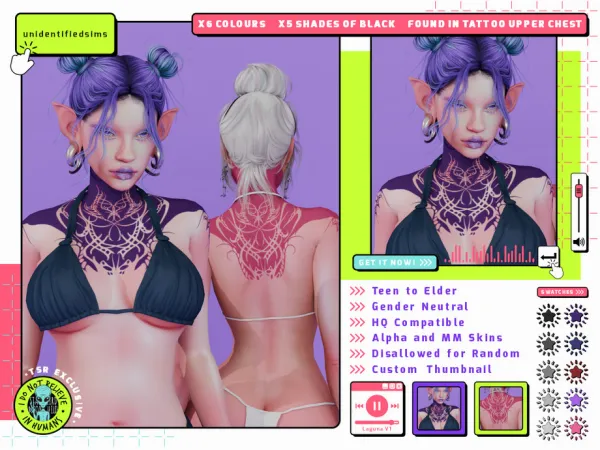 Mix Laguna V1 Tattoo - The Sims 4 custom content