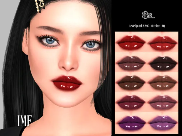 Alpha IMF Lexie Lipstick N699 by IzzieMcFire - The Sims 4 Custom Content