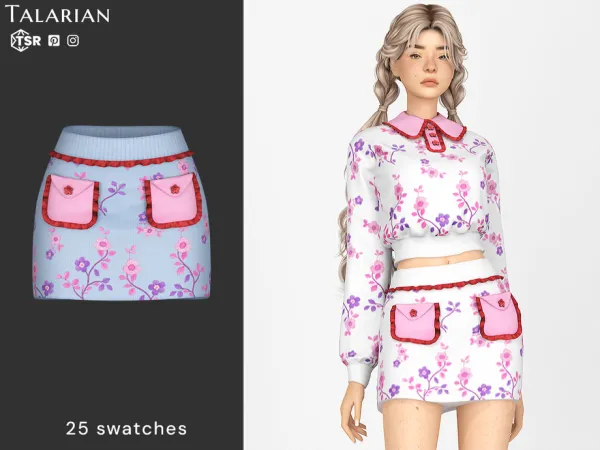 Alpha Jaylani Skirt Mini Knit With Pockets by talarian - The Sims 4 custom content