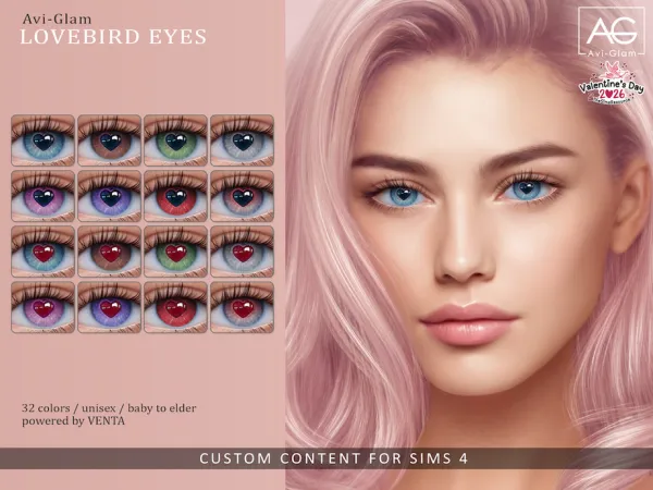 Alpha Avi Glam Lovebird Eyes - The Sims 4 Custom Content