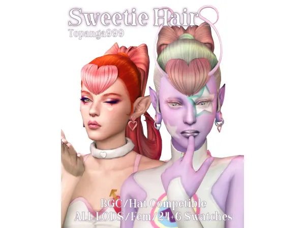 Maxis Match [topanga999]Sweetie Hair - The Sims 4 Custom Content