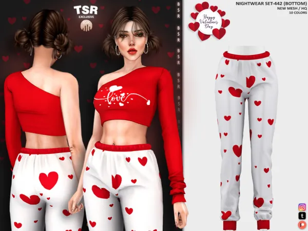 Alpha NIGHTWEAR SET 442 (BOTTOM) BD1183 tr by busra - The Sims 4 Custom Content