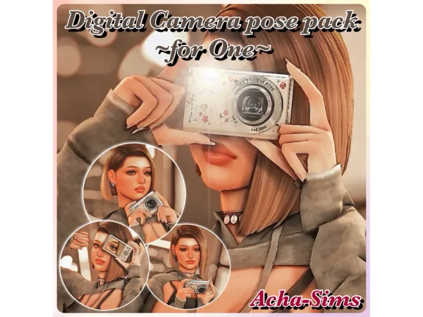 Mix Acha Digital Camera pose pack by acha_sims - The Sims 4 Custom Content