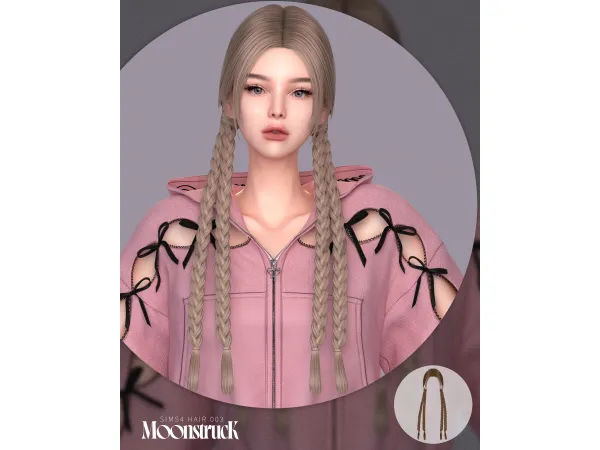 Alpha [SIMS4] HAIR_NO_003 by MoonstrucK_3D - The Sims 4 Custom Content