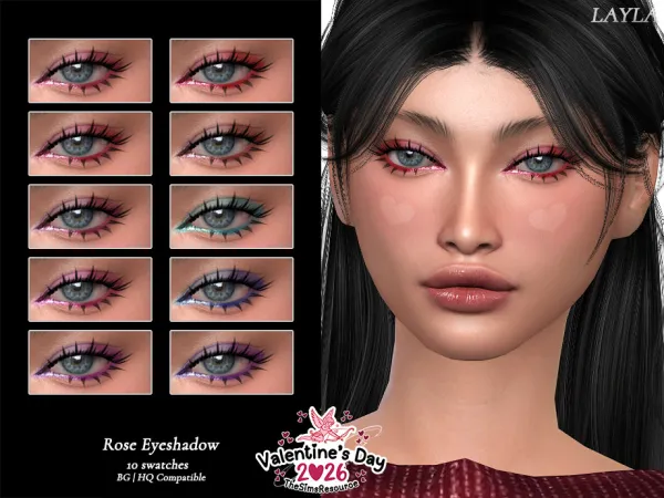 Alpha tsr Valentine'sDay2026 Rose Eyeshadow - The Sims 4 Custom Content