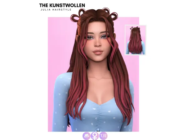 Maxis Match Julia hairstyle by thekunstwollen - The Sims 4 Custom Content