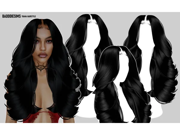 Alpha BADDDIESIMS YOANA HAIRSTYLE - The Sims 4 Custom Content