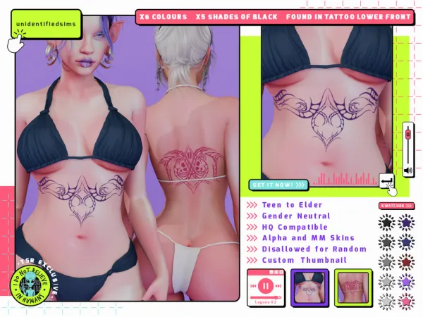 Mix Laguna V2 Tattoo - The Sims 4 custom content