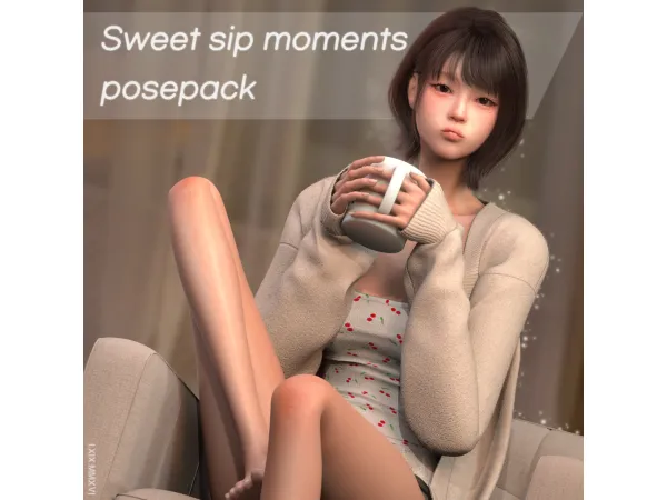 Mix Sweet sip moments posepack by xdixix - The Sims 4 Custom Content