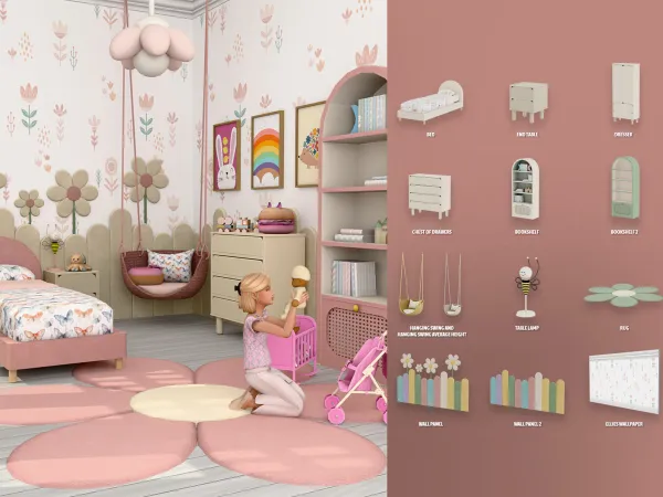 Alpha Ellie's Room for Kids - The Sims 4 Custom Content