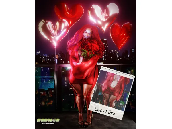 Alpha Deep Scoop Mini Dress by cocogames - The Sims 4 custom content