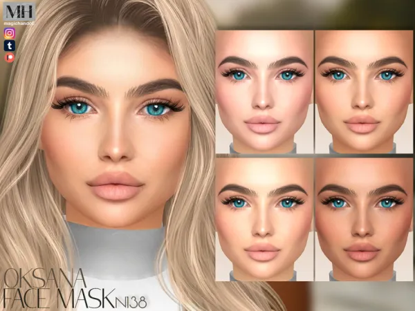Alpha Oksana Face Mask N138 - The Sims 4 Custom Content