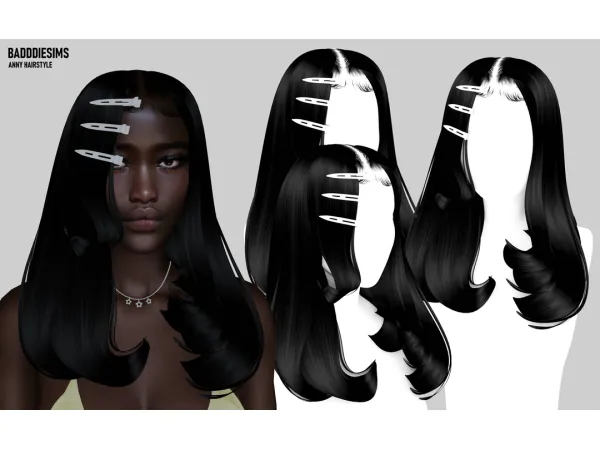 Mix ANNY HAIRSTYLE by badddiesims - The Sims 4 Custom Content