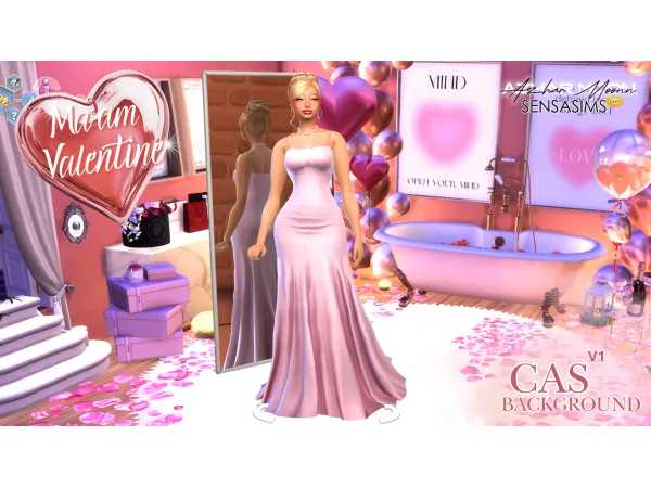 Maxis Match Mau2019am Valentine CAS Background Collection v1 Pink - The Sims 4 Custom Content
