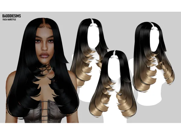 Mix FAIZA HAIRSTYLE by badddiesims - The Sims 4 Custom Content