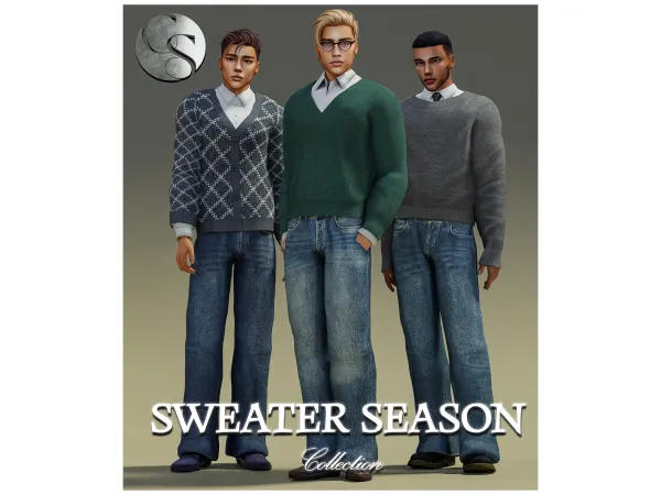 Alpha CAMUFLAJE Sweater Season Male Collection - The Sims 4 Custom Content