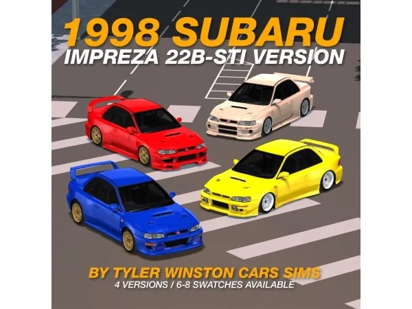 Alpha Tyler Winston Cars 1998 Subaru Impreza 22B STi Version - The Sims 4 Custom Content