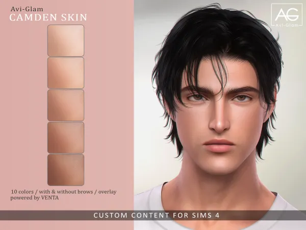 Alpha Avi Glam Camden Skin - The Sims 4 Custom Content