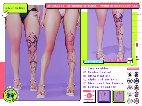 Mix Laguna V4 Tattoo - The Sims 4 custom content