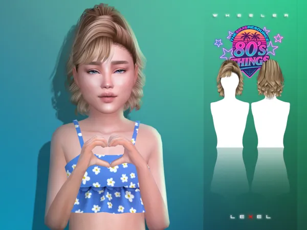 Alpha LEXEL Wheeler child hairstyle - The Sims 4 custom content