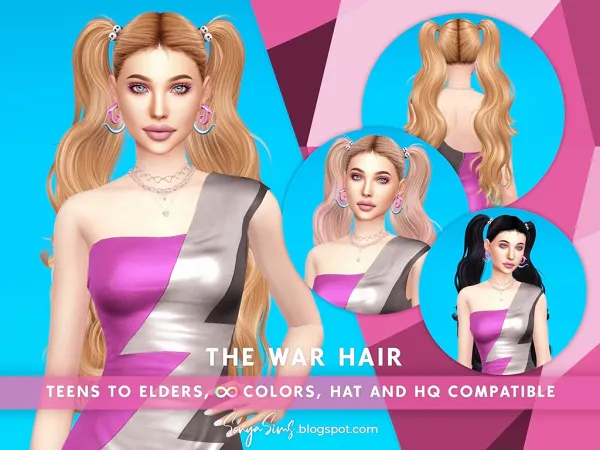 Alpha THE WAR HAIR - The Sims 4 Custom Content