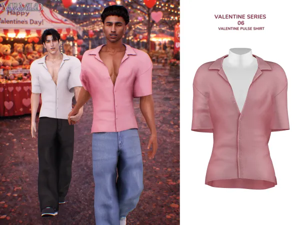 Alpha VALENTINE SERIES 06 Valentine Pulse Shirt Valentine Jeans - The Sims 4 Custom Content