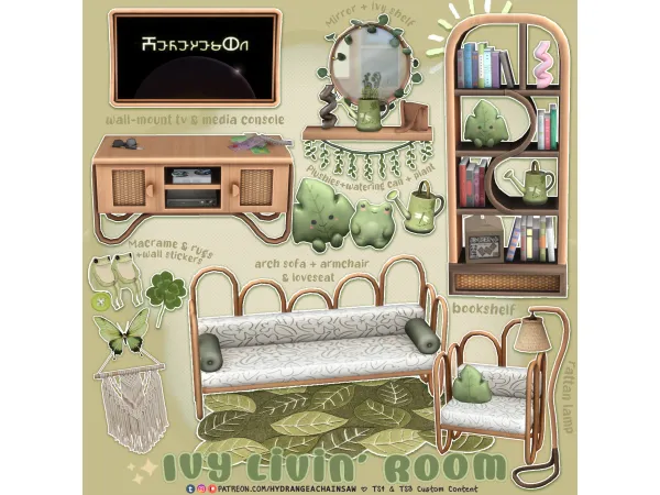 Maxis Match Ivy Livin' Room by hydrangeachainsaw - The Sims 4 Custom Content