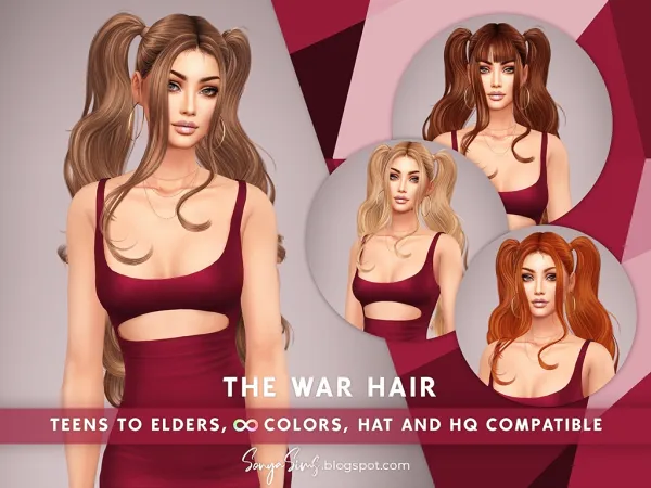 Alpha SONYASIMS THE WAR HAIR (ACCESSORY BANGS) - The Sims 4 Custom Content
