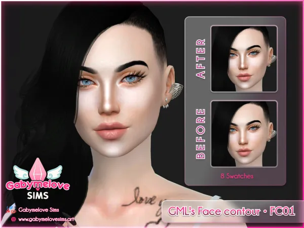 Alpha GML's Face Contour FC01, face paint & blush UPDATED 2025 [HQ compatible] by gabymelovesims - The Sims 4 custom content