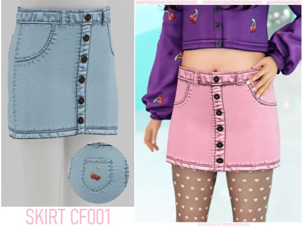 Alpha Skirt CF001 - The Sims 4 custom content