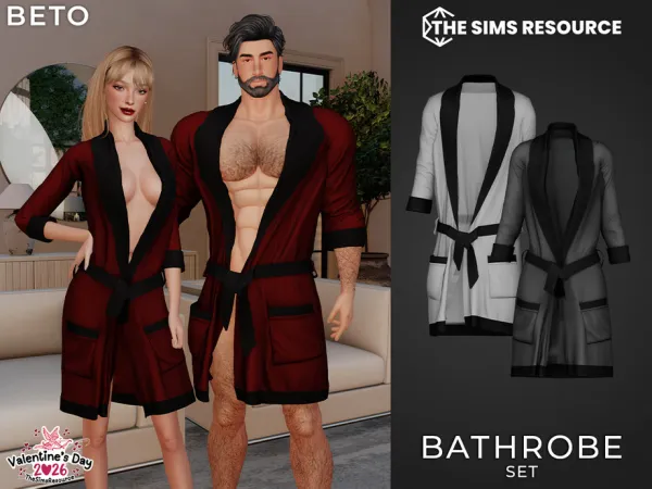 Alpha Bathrobe Set by Beto_ae0 - The Sims 4 Custom Content