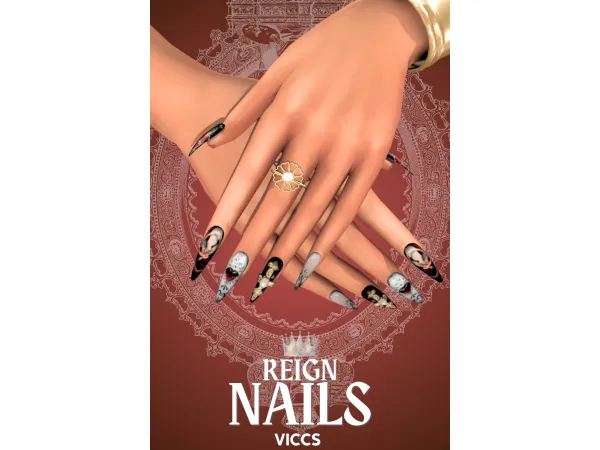 Alpha VICCS_REIGN NAILS (TEEN ELDER) - The Sims 4 Custom Content