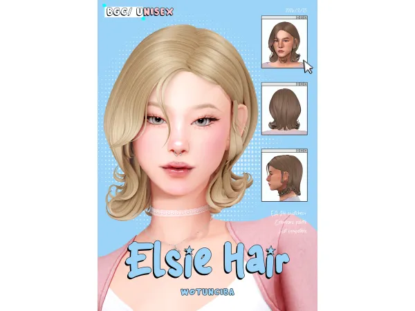 Maxis Match Elsie Hair by wotunciba - The Sims 4 Custom Content