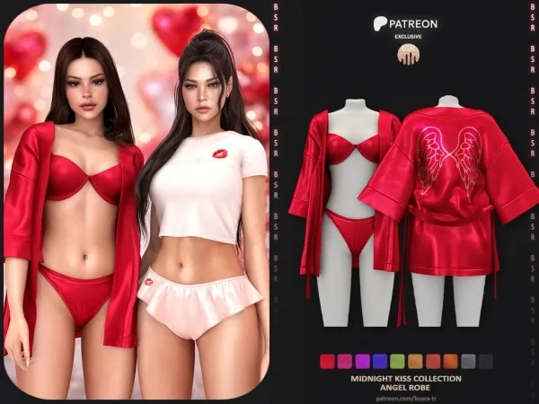 Alpha Midnight Kiss Collection P271 Angel Robe - The Sims 4 Custom Content