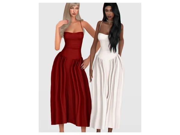 Alpha Cupid Midi Dress by backtrackcc - The Sims 4 Custom Content