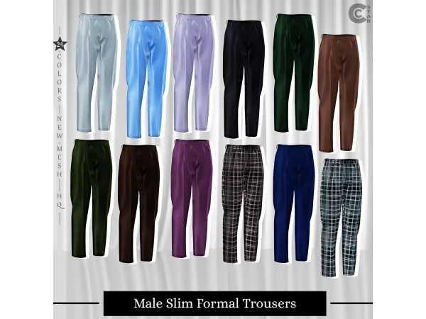 Alpha Valentine's Male Slim Formal Trousers - The Sims 4 Custom Content