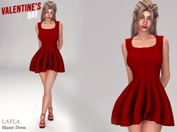 Alpha curseforge Valentine's Set Skater Dress - The Sims 4 Custom Content