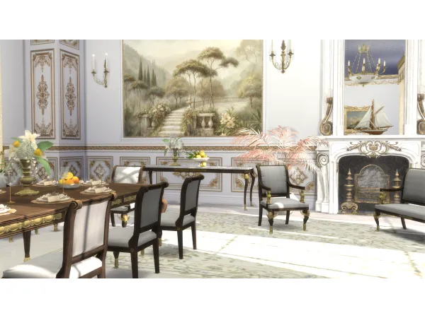 Alpha Royal Dining Room Wallpaper by philo - The Sims 4 custom content