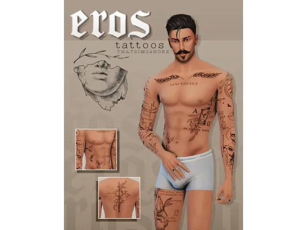 Mix EROS TATTOOS by thatsims4hore - The Sims 4 Custom Content