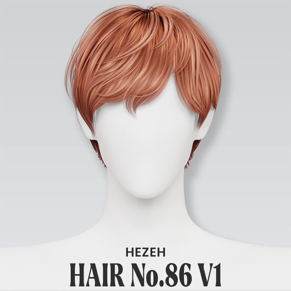 Alpha [Hezeh]Hair No.86 V1 by hezeh - The Sims 4 custom content