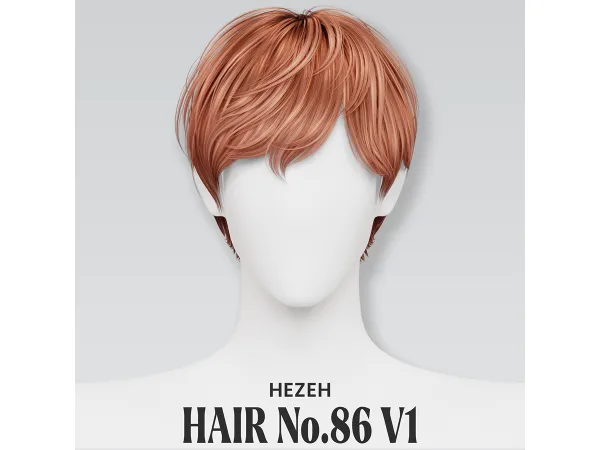 Alpha [Hezeh]Hair No86 V1 - The Sims 4 Custom Content