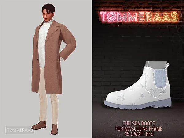 Mix TØMMERAAS Chelsea Boots for Masculine Frame by tommeraas - The Sims 4 custom content