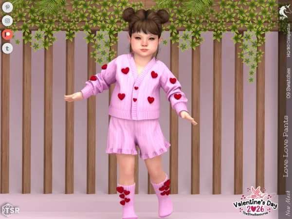 Alpha Love Love Pants Toddler by thesimsresource - The Sims 4 Custom Content