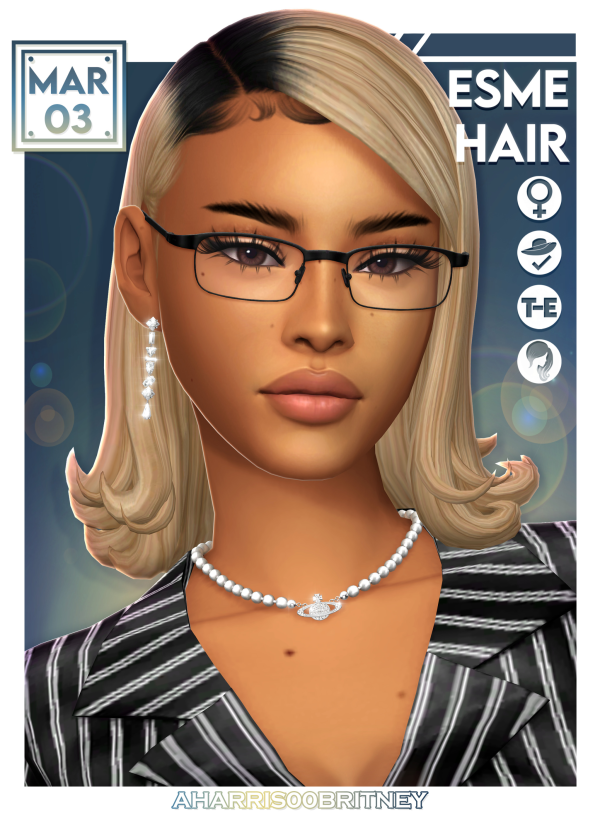Maxis Match Esme Hair by simsfinds - The Sims 4 custom content
