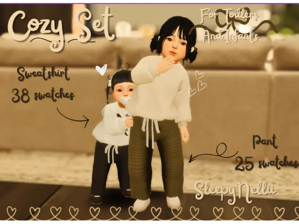 Mix Cozy set for Toddlers - The Sims 4 Custom Content