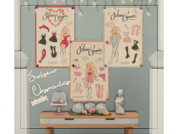 Mix Sabrina Carpenter Fashions Poster by paleovibez - The Sims 4 Custom Content