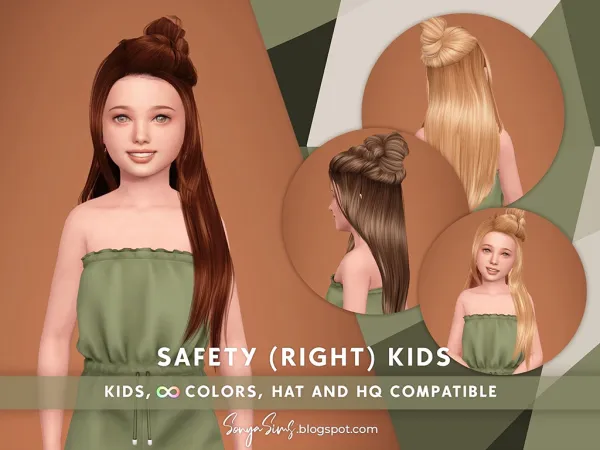 Alpha Safety Hair Kids - The Sims 4 Custom Content