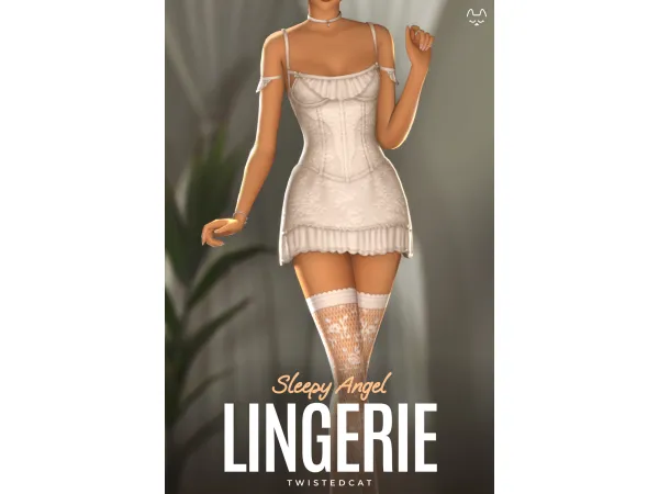 Maxis Match Sleepy Angel Lingerie by TwistedCat - The Sims 4 Custom Content