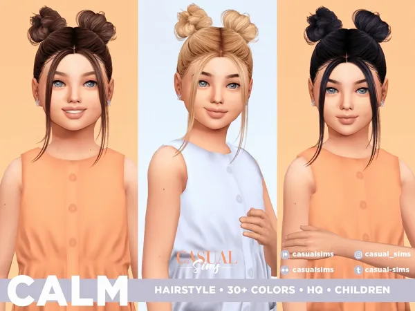 Alpha Calm Hairstyle for Children With Bangs - The Sims 4 Custom Content