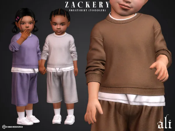 Alpha ZACKERY sweatshirt (toddler) by ali1 - The Sims 4 Custom Content